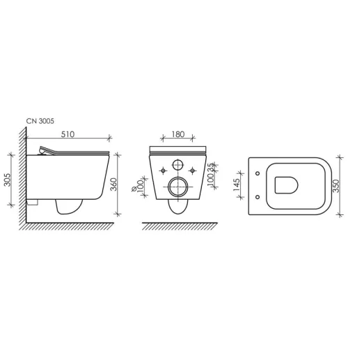 Подвесной унитаз Ceramica Nova New Day Rimless CN3005, изображение 7