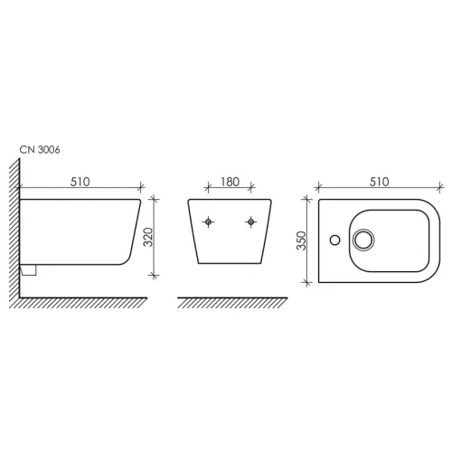 Подвесное биде Ceramica Nova New Day CN3006, изображение 6