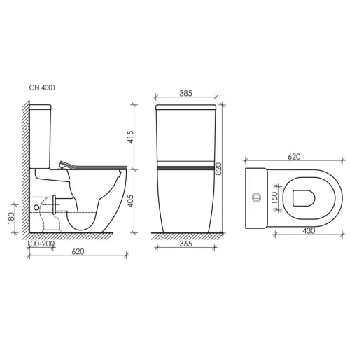 Напольный пристенный унитаз Ceramica Nova Metropol Rimless CN4001, изображение 10