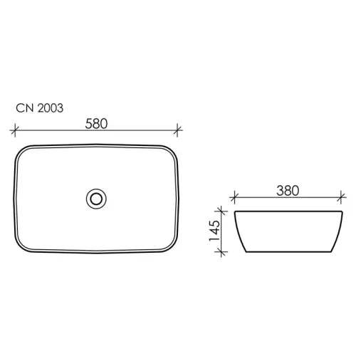 Умывальник чаша накладная прямоугольная Ceramica Nova FORM CN2003, изображение 7