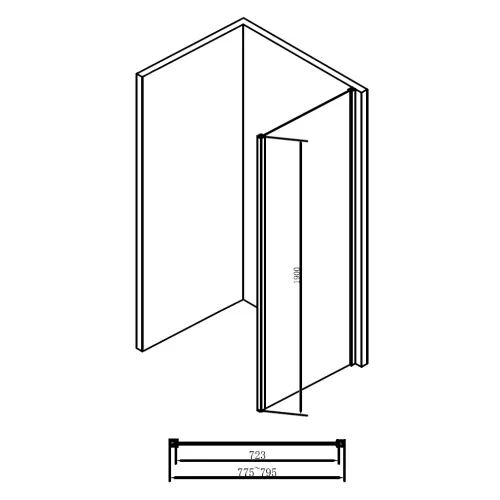 Боковая стенка ABBER Schwarzer Diamant 80см, изображение 3