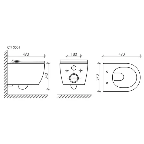 Подвесной унитаз Ceramica Nova PLAY Rimless CN3001, изображение 8