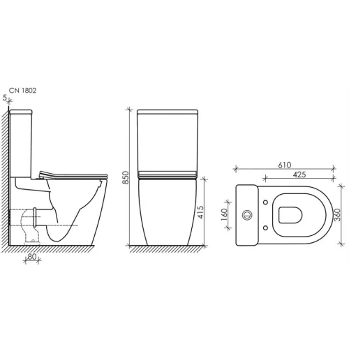 Напольный пристенный унитаз Ceramica Nova Highlight CN1802, изображение 9
