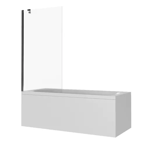 Шторка неподвижная для ванны Good Door SCREEN BS-C-B высота 140, Цвет стекла: прозрачное, Цвет профиля: Черный, Выбрать размер: 90, изображение 2