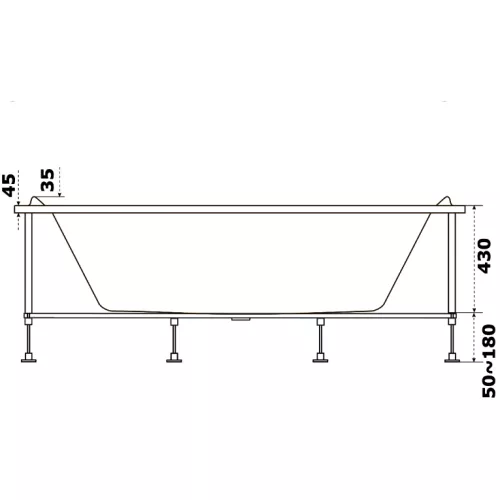 Ванна акриловая BAS  МАЛЕ 180*80, изображение 4