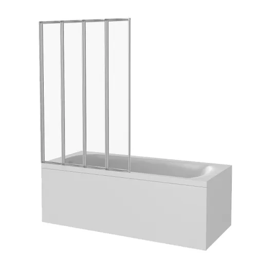 Шторка для ванны Good Door 100*140 SCREEN GR4-100-G-WE, Цвет стекла: прозрачное, изображение 2