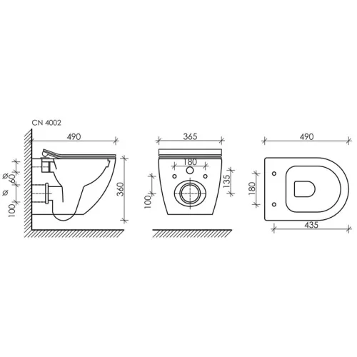 Подвесной унитаз Ceramica Nova Metropol Rimless CN4002, Выбрать цвет: Белый, изображение 12