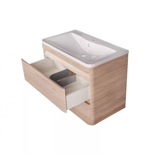 Тумба подвесная с раковиной Style Line  Атлантика, Выбрать цвет: Ясень перламутр, Выбрать размер: 60, изображение 7