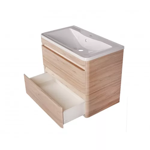 Тумба подвесная с раковиной Style Line  Атлантика, Выбрать цвет: Ясень перламутр, Выбрать размер: 60, изображение 8