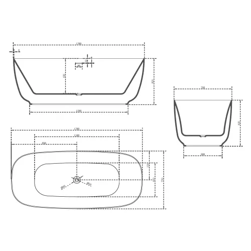 Акриловая ванна ABBER AB9260 170х75, изображение 8