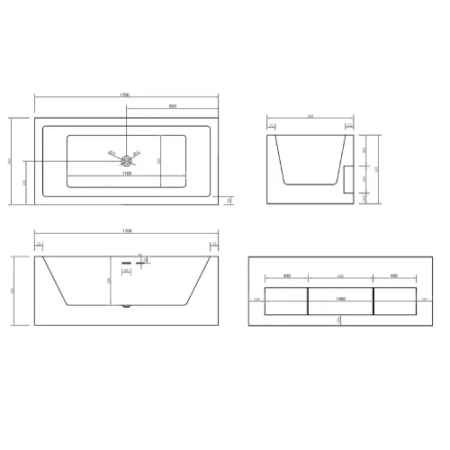 Акриловая ванна ABBER AB9339-1.7  170х80, изображение 4