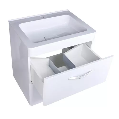Тумба подвесная с раковиной Style Line Каре, Выбрать размер: 60, изображение 4