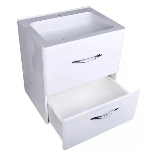 Тумба подвесная с раковиной Style Line Каре, Выбрать размер: 60, изображение 5