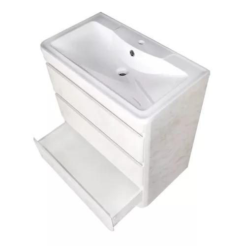 Тумба напольная с раковиной Style Line Атлантика 80 Люкс Plus бетон крем, Выбрать цвет: Бетон крем, Выбрать размер: 80, изображение 4