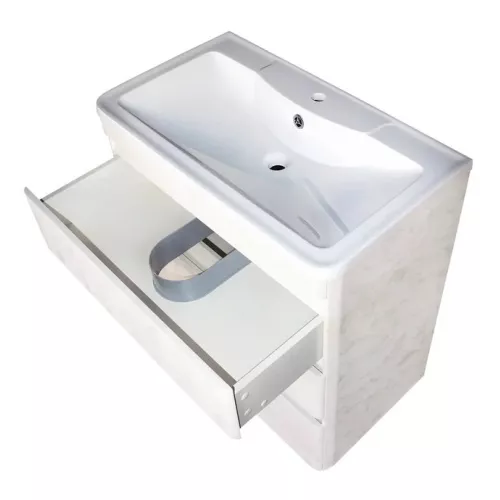 Тумба напольная с раковиной Style Line Атлантика 80 Люкс Plus бетон крем, Выбрать цвет: Бетон крем, Выбрать размер: 80, изображение 3