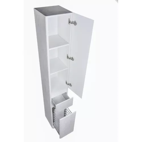 Пенал универсальный Style Line Атлантика, Выбрать цвет: Бетон светлый, Выбрать размер: 30, Ориентация: правая, Комплектация: Бельевая корзина, изображение 3