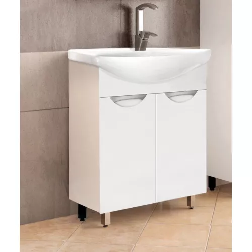 Тумба напольная с раковиной Style Line Жасмин, Выбрать размер: 55, Ориентация: универсальная, Комплектация: Без корзины, изображение 2