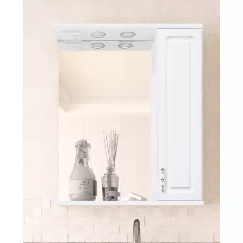 Зеркальный шкаф Style Line  Олеандр, Выбрать размер: 55, Выбрать цвет: Белый, изображение 3