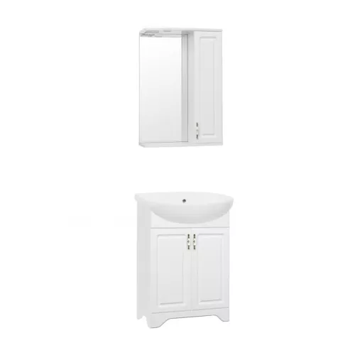 Тумба напольная с раковиной Style Line Олеандр, Выбрать размер: 55, Выбрать цвет: Белый, изображение 3