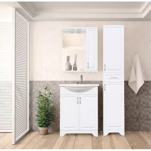 Тумба напольная с раковиной Style Line Олеандр, Выбрать размер: 55, Выбрать цвет: Белый, изображение 4