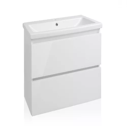 Тумба подвесная с раковиной Style Line Даймонд Люкс Plus, Выбрать размер: 60, Выбрать цвет: Белый, изображение 2