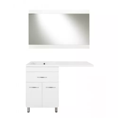 Тумба напольная Style Line ВаЛеРо 60см с раковиной под стиральную машину 120см, Люкс белая, PLUS, Ориентация: левая, изображение 2