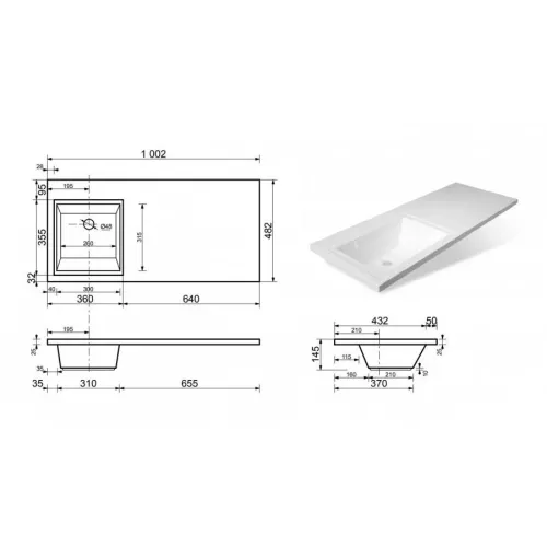 Тумба подвесная Style Line с раковиной  Даллас Люкс белая, PLUS, Выбрать размер: 100, изображение 11