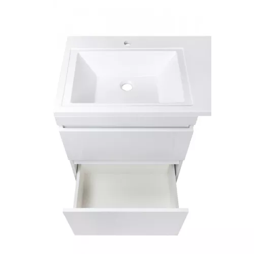 Тумба подвесная Style Line с раковиной  Даллас Люкс белая, PLUS, Выбрать размер: 100, изображение 7