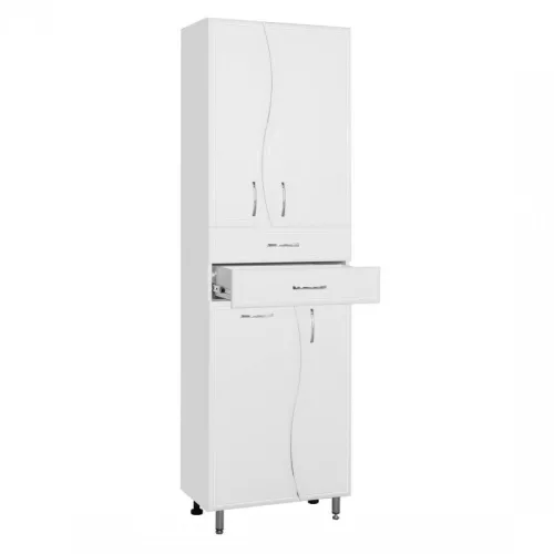 Пенал напольный Style Line Волна 60, с бельевой корзиной, изображение 3