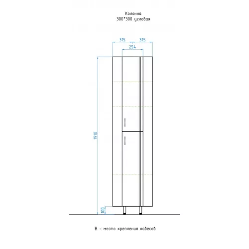 Пенал напольный угловой Style Line  Эко Стандарт Веер, изображение 6
