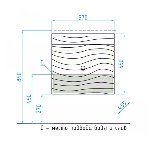 Тумба подвесная с раковиной Style Line Вероника  Комо 60/80  Люкс белая, PLUS, Выбрать размер: 60, изображение 9