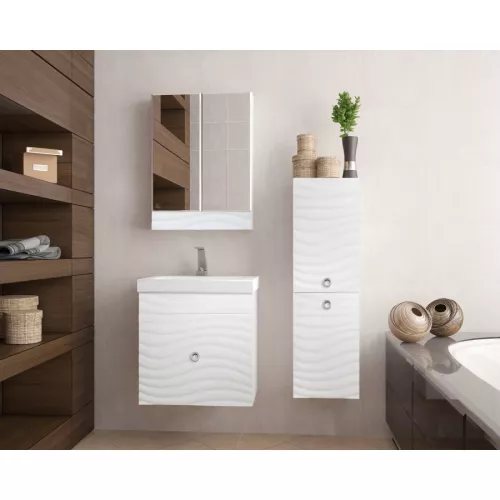 Тумба подвесная с раковиной Style Line Вероника  Комо 60/80  Люкс белая, PLUS, Выбрать размер: 60, изображение 7