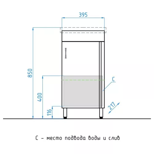 Тумба напольная с раковиной Style Line, Выбрать размер: 40, Внешний вид: 1 дверца, изображение 4