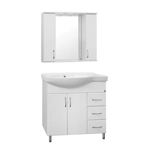 Тумба напольная с раковиной Style Line Эко Стандарт №25 82 L/R белая, Ориентация: правая, изображение 2