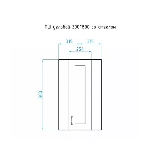 Шкаф с зеркальной вставкой Style Line  угловой, изображение 6