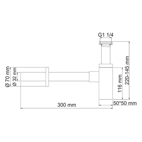 Сифон  WasserKRAFT Системы слива A072, изображение 3