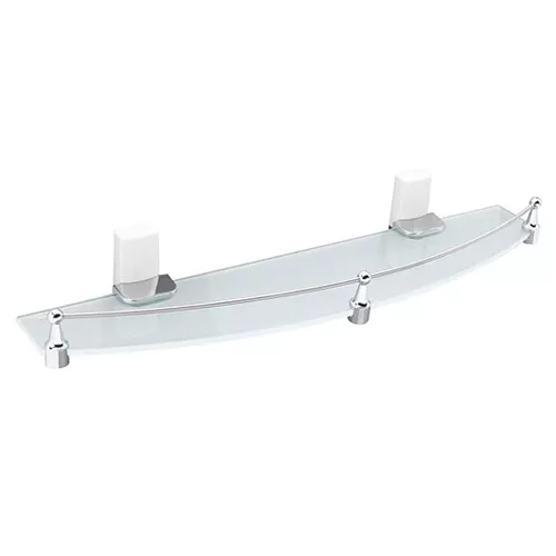 Аксессуары/Комплектующие: Полка стеклянная с бортиком WasserKRAFT Leine  K-5044WHITE 1 в магазине Акватория