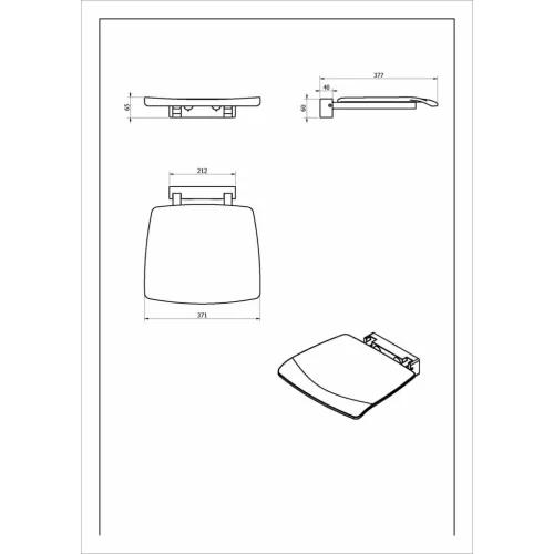 Складное сиденье для крепления на стену Black&White SN-0393, изображение 2