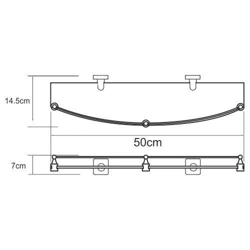 Полка стеклянная с бортиком WasserKRAFT Dill K-3900 K-3944, изображение 3