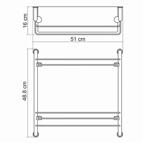 Полка двойная WasserKRAFT  K-2022, изображение 3