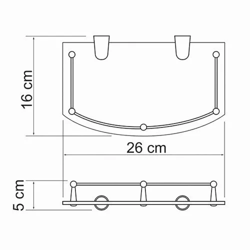 Полка стеклянная WasserKRAFT K-588, изображение 3