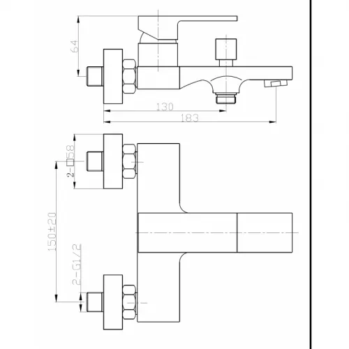 Смеситель для ванны однорычажный с изливом WeltWasser WW MX  KASSEL 703, изображение 2