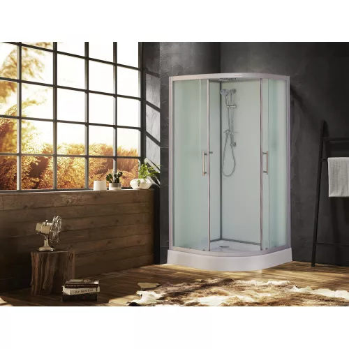 Душевая полукруглая кабина с крышей EST-80CR/EST-90CR/EST-100CR/EST-110CR, Цвет профиля: Хром, Выбрать размер: 90х90, изображение 3