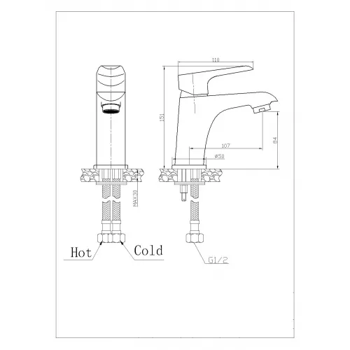 Смеситель для умывальника однорычажный WeltWasser WW MX  BONN 301, Выбрать цвет: Хром, изображение 2