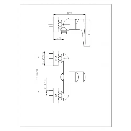 Смеситель для ванны однорычажный  WeltWasser WW MX  BONN 304, изображение 2