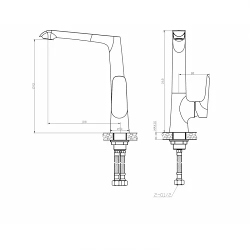 Смеситель для кухни однорычажный с поворотным изливом WeltWasser WW MX BONN 306 хром, Выбрать цвет: Хром, изображение 2