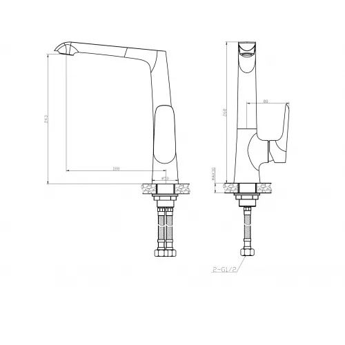 Смеситель для кухни однорычажный с поворотным изливом WeltWasser WW MX BONN 306 белый, Выбрать цвет: белый , изображение 2
