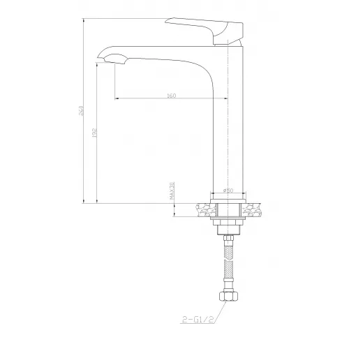 Смеситель для умывальника однорычажный, высокий WeltWasser WW MX BONN 315 WT Хром-белый, Выбрать цвет: белый , изображение 2