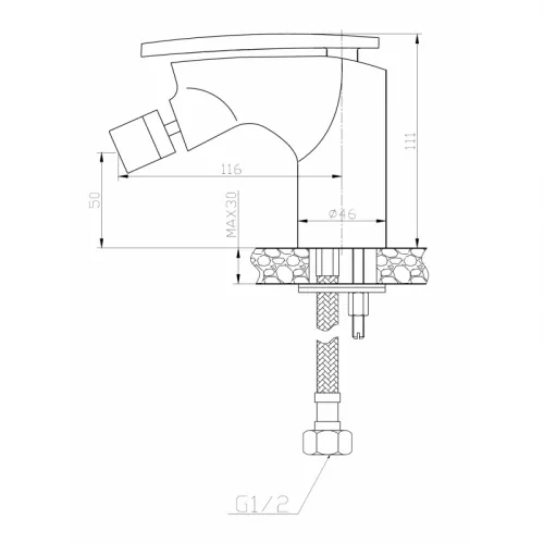Смеситель для биде однорычажный  WeltWasser WW MX  ESSEN 608, изображение 2