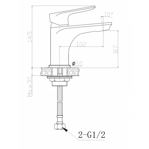 Смеситель для умывальника однорычажный WeltWasser WW MX  ODER 401, изображение 2